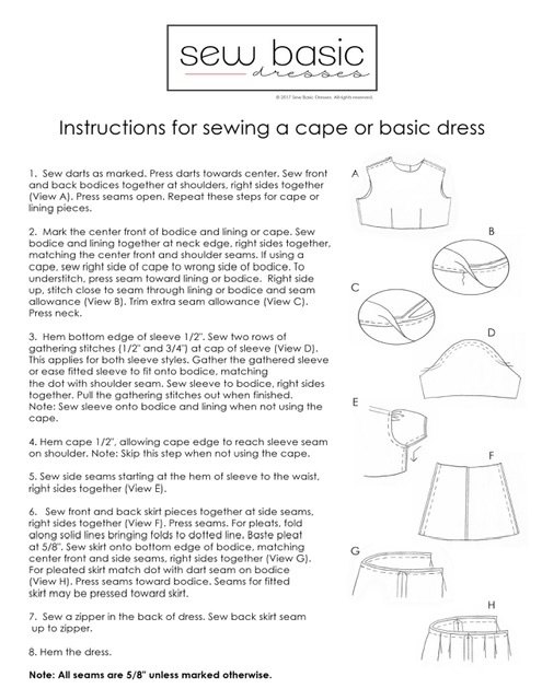 Girls' Sew Basic Dress Pattern - Mt Hope Fabrics and Gift Shoppe
