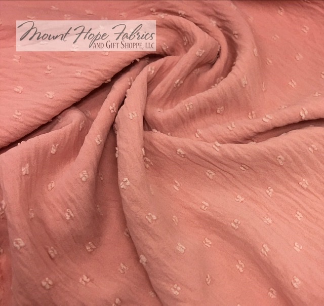 Polyester Swiss Dot Fabric-Peach