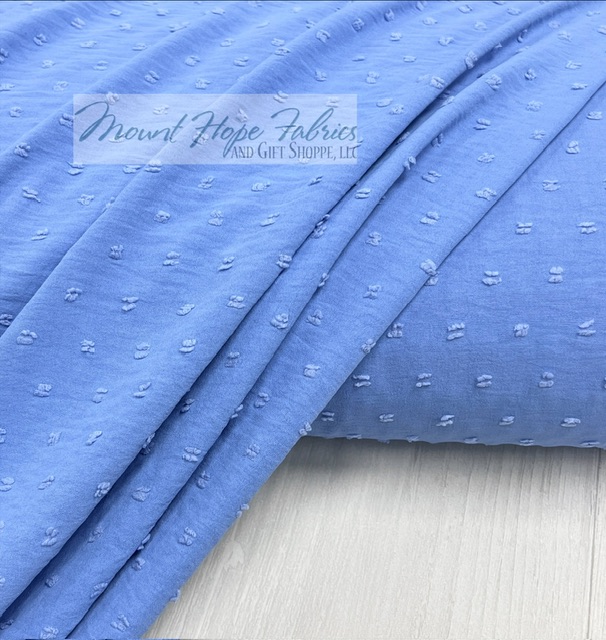 Poly Crinkle Swiss Dots, Periwinkle Blue - Mt Hope Fabrics and Gift Shoppe